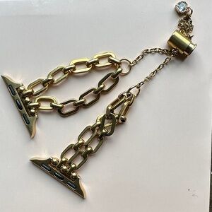 Apple Gold Watch Band Chain Bracelet with 9 removable Charms